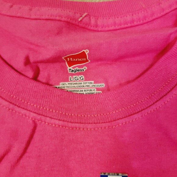 Women's University of Michigan Wolverines College Short Sleeve Shirt Sz Lg Pink - Picture 3 of 4